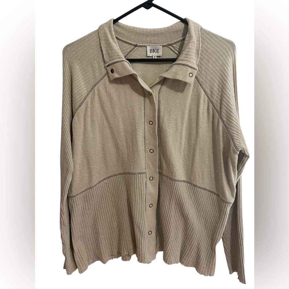 BKE Ribbed Button-Up Shirt